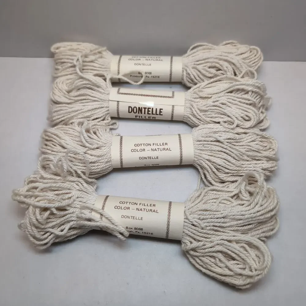 Lot of 4 Dontelle Cotton Filler Yarn‎ Natural Skein
